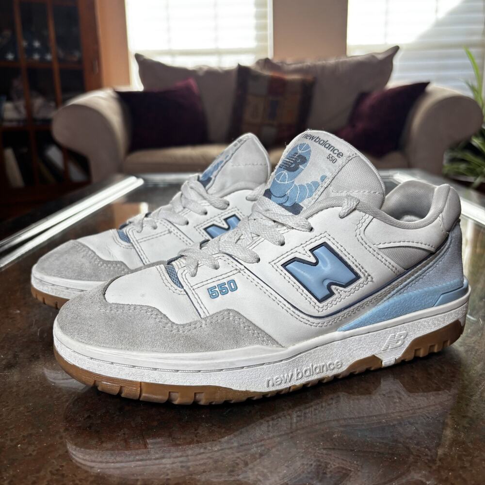 New 550 Shoes Womens Size 8.5 White Blue Casual Lifestyle Athletic Gym Sneakers
